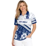 Rice Owls Polo Shirt Personalized Floral Angles Navy Blue White Best Selling