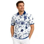 Rice Owls Polo Shirt Personalized Floral Pinstripe Navy Blue White Best Selling