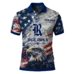 Rice Owls Polo Shirt Personalized Star Brushstrokes Navy Blue Best Selling