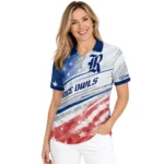 Rice Owls Polo Shirt Personalized Star Stripes Red Blue Best Selling