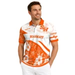 Sam Houston Bearkats Polo Shirt Custom Floral Angles Orange White Best Selling