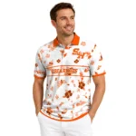 Sam Houston Bearkats Polo Shirt Custom Floral Pinstripe Orange White Best Selling