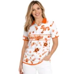 Sam Houston Bearkats Polo Shirt Custom Floral Pinstripe Orange White Best Selling