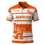 Sam Houston Bearkats Polo Shirt Custom Horizontal Blocks Orange Best Selling