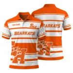 Sam Houston Bearkats Polo Shirt Custom Horizontal Blocks Orange Best Selling