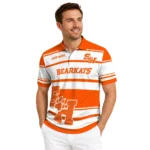 Sam Houston Bearkats Polo Shirt Custom Horizontal Blocks Orange Best Selling