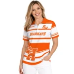 Sam Houston Bearkats Polo Shirt Custom Horizontal Blocks Orange Best Selling