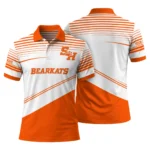 Sam Houston Bearkats Polo Shirt Custom Slanted Stripes Orange White Best Selling