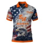 Sam Houston Bearkats Polo Shirt Custom Star Brushstrokes Orange Blue Best Selling
