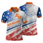 Sam Houston Bearkats Polo Shirt Custom Star Stripes Red Blue Best Selling