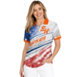 Sam Houston Bearkats Polo Shirt Custom Star Stripes Red Blue Best Selling