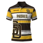 San Diego Padres Polo Shirt Custom Horizontal Blocks Brown Best Selling