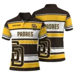 San Diego Padres Polo Shirt Custom Horizontal Blocks Brown Best Selling