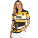 San Diego Padres Polo Shirt Custom Horizontal Blocks Brown Best Selling