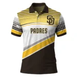 San Diego Padres Polo Shirt Custom Slanted Stripes Brown White Best Selling