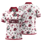 San Diego State Aztecs Polo Shirt Custom Floral Pinstripe Red White Best Selling