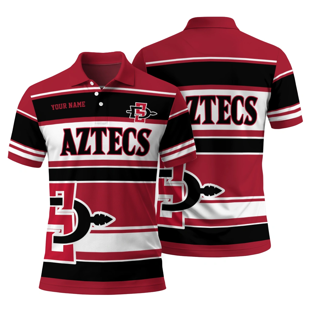 San Diego State Aztecs Polo Shirt Custom Horizontal Blocks Red Fashion Forward San Diego State Aztecs Polo Shirt Custom Horizontal Blocks Red Fashion Forward