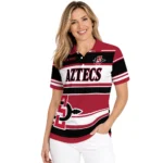 San Diego State Aztecs Polo Shirt Custom Horizontal Blocks Red Best Selling