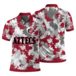San Diego State Aztecs Polo Shirt Custom Pixel Camo Red Best Selling