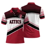 San Diego State Aztecs Polo Shirt Custom Slanted Stripes Red White Best Selling
