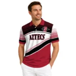 San Diego State Aztecs Polo Shirt Custom Slanted Stripes Red White Best Selling