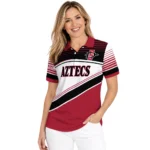 San Diego State Aztecs Polo Shirt Custom Slanted Stripes Red White Best Selling