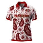 San Francisco 49ers Polo Shirt Customized Paisley Florals Red White Best Selling