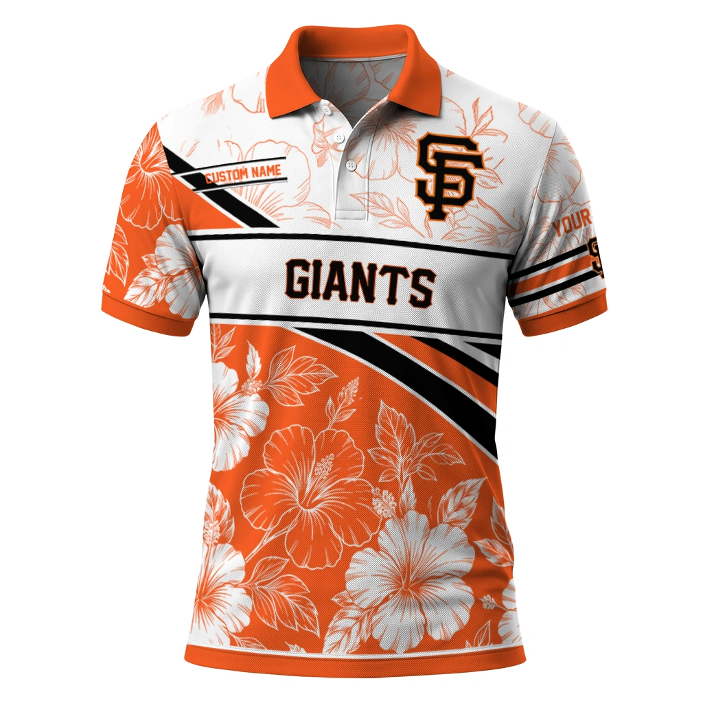 San Francisco Giants Polo Shirt Customized Floral Angles Orange White Best Selling San Francisco Giants Polo Shirt Customized Floral Angles Orange White Best Selling