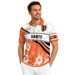 San Francisco Giants Polo Shirt Customized Floral Angles Orange White Best Selling
