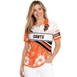 San Francisco Giants Polo Shirt Customized Floral Angles Orange White Best Selling