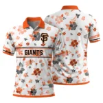 San Francisco Giants Polo Shirt Customized Floral Pinstripe Orange White Best Selling