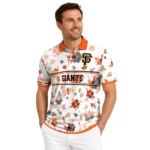 San Francisco Giants Polo Shirt Customized Floral Pinstripe Orange White Best Selling
