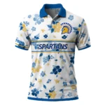 San Jose State Spartans Polo Shirt Personalized Floral Pinstripe Blue White Best Selling