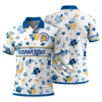 San Jose State Spartans Polo Shirt Personalized Floral Pinstripe Blue White Best Selling
