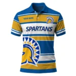 San Jose State Spartans Polo Shirt Personalized Horizontal Blocks Blue Best Selling