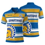 San Jose State Spartans Polo Shirt Personalized Horizontal Blocks Blue Best Selling