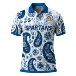 San Jose State Spartans Polo Shirt Personalized Paisley Florals Blue White Best Selling