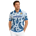 San Jose State Spartans Polo Shirt Personalized Paisley Florals Blue White Best Selling