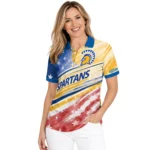 San Jose State Spartans Polo Shirt Personalized Star Stripes Red Blue Best Selling
