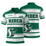 Saskatchewan Roughriders Polo Shirt Customized Horizontal Blocks Green Best Selling