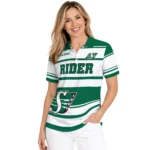Saskatchewan Roughriders Polo Shirt Customized Horizontal Blocks Green Best Selling