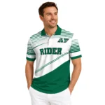 Saskatchewan Roughriders Polo Shirt Customized Slanted Stripes Green White Best Selling