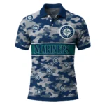 Seattle Mariners Polo Shirt Personalized Camo Band Navy Blue Best Selling