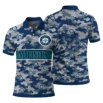 Seattle Mariners Polo Shirt Personalized Camo Band Navy Blue Best Selling