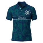 Seattle Mariners Polo Shirt Personalized Paisley Band Navy Blue Best Selling