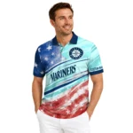 Seattle Mariners Polo Shirt Personalized Star Stripes Red Blue Best Selling
