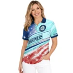 Seattle Mariners Polo Shirt Personalized Star Stripes Red Blue Best Selling
