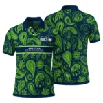 Seattle Seahawks Polo Shirt Custom Paisley Band Blue Best Selling
