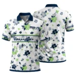 Seattle Seahawks Polo Shirt Customized Floral Pinstripe Blue White Best Selling