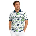 Seattle Seahawks Polo Shirt Customized Floral Pinstripe Blue White Best Selling